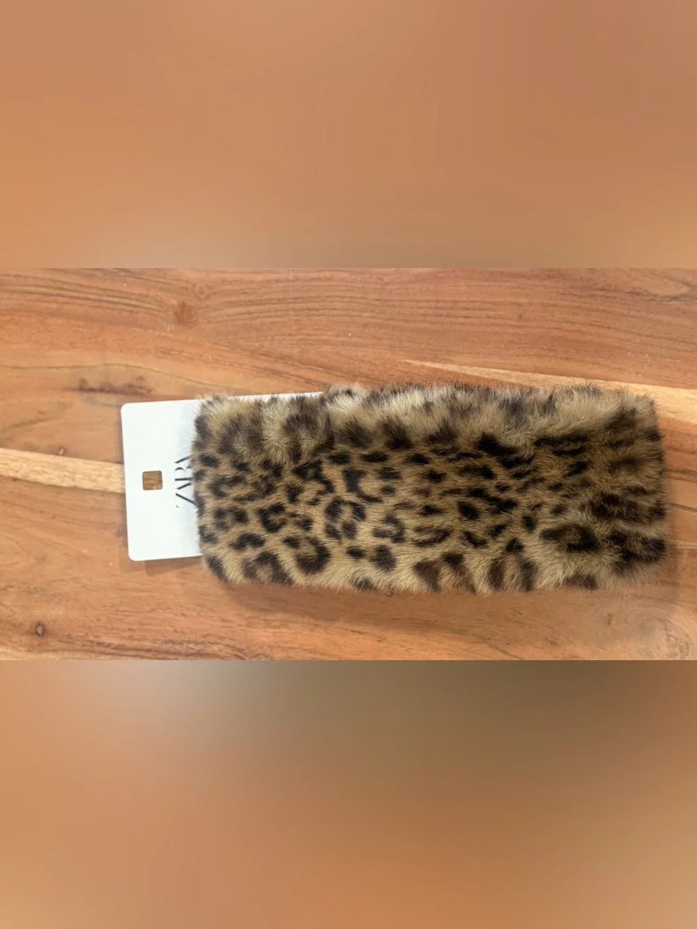 Zara Faux Fur Leopard-Print Headband in Brown and Black